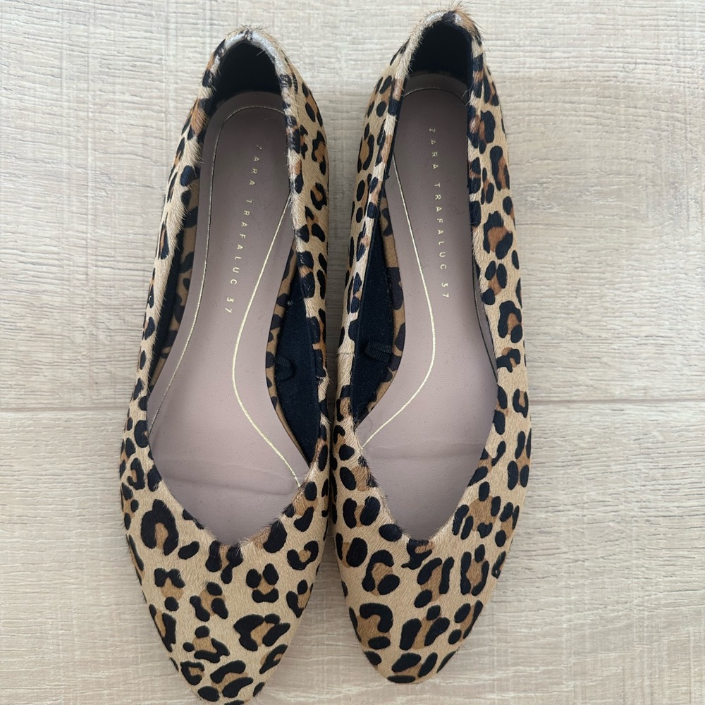 Zara Leopard Flats